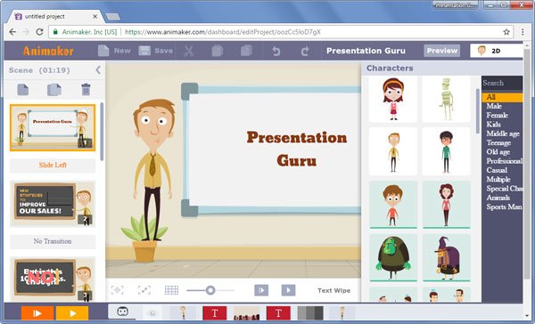 create online presentation with animation