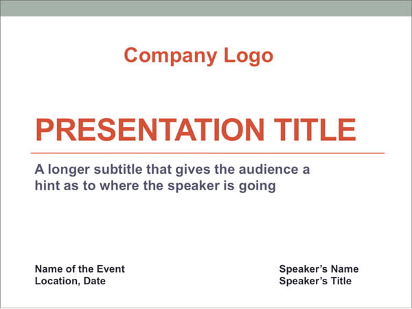 what is the first slide in a presentation called